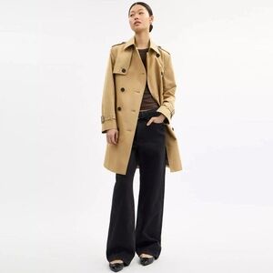 Coach Solid Mid Trench Coat Classic Khaki